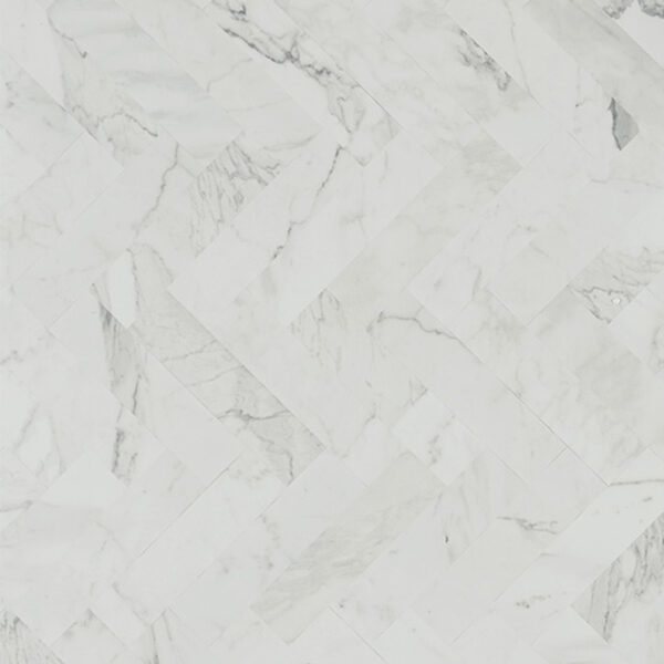 White Marble Herringbone Postforming Matte Laminate 5' x 12'